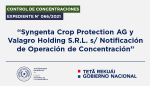La Dirección de Investigación emite parecer sobre la operación de concentración de Syngenta Crop Protection AG y Valagro Holding SRL