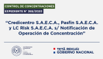 El Directorio autorizó la operación de concentración entre Credicentro S.A.E.C.A., Pasfin S.A.E.C.A. y LC Risk S.A.E.C.A.